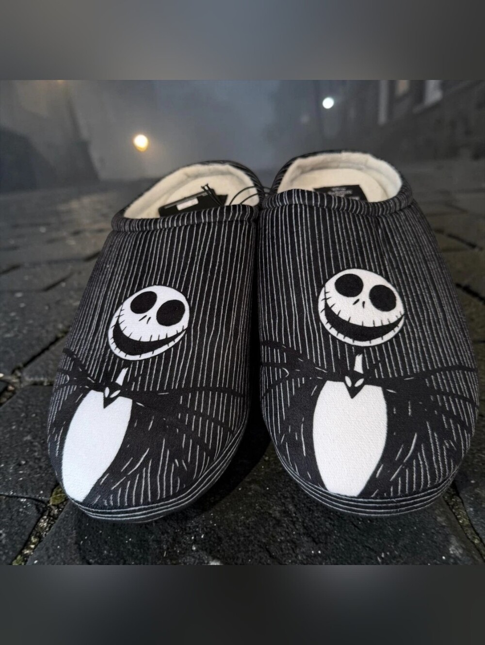 Nightmare Before Christmas Jack Skellington Slippers Goth Cozy NWT Size 11/12 Un